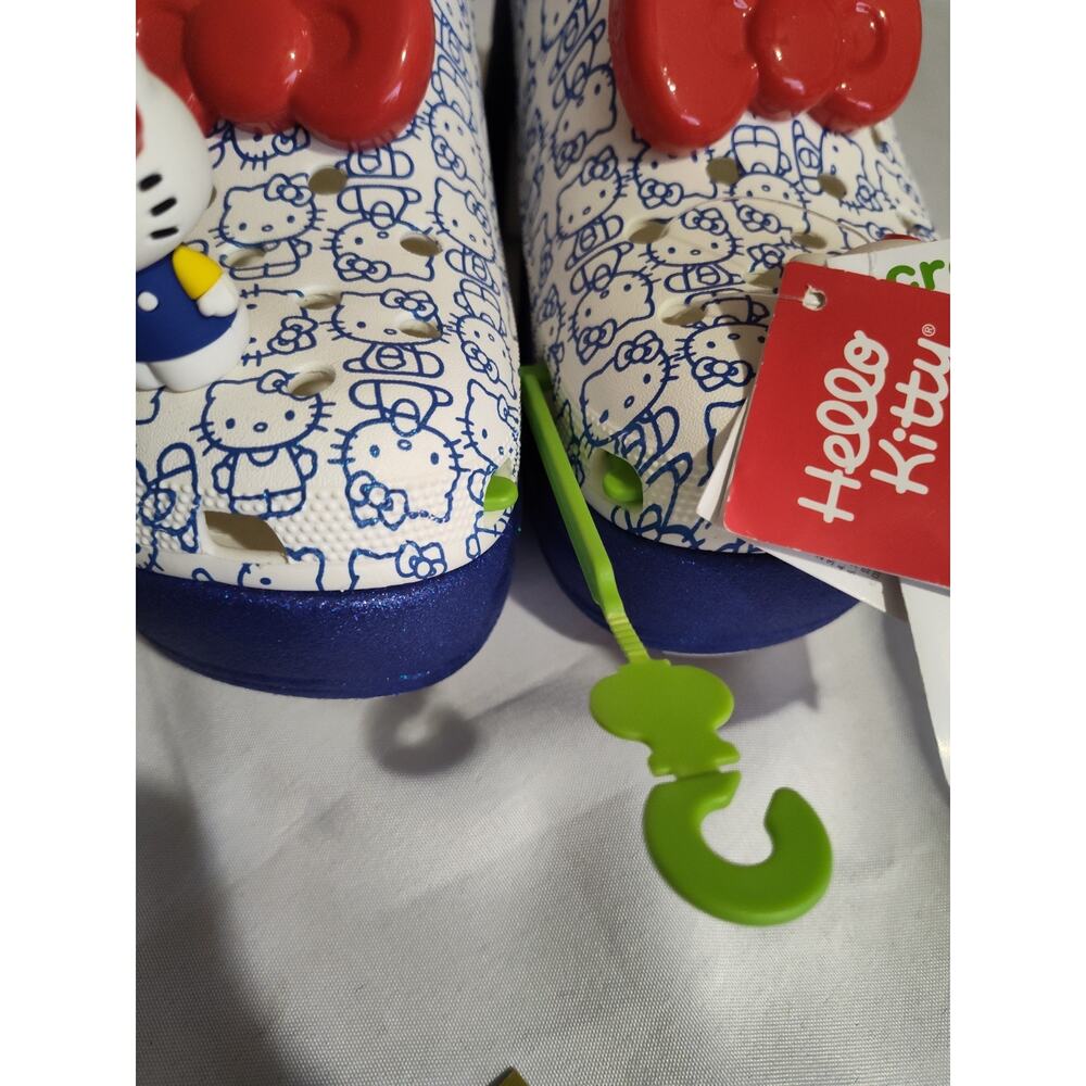 Hello Kitty x Crocs Siren Clog Platform Sandals Blue Glitter Women 11 New - Picture 8 of 16
